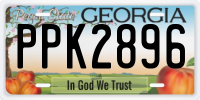 GA license plate PPK2896