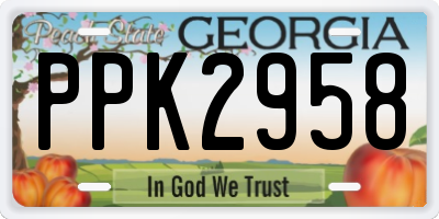 GA license plate PPK2958