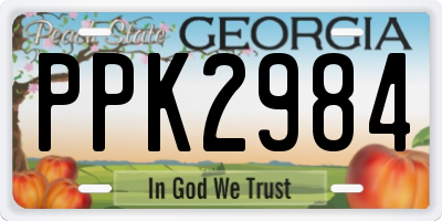 GA license plate PPK2984