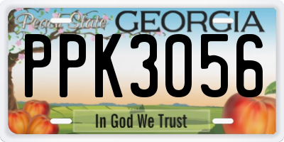 GA license plate PPK3056