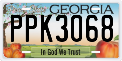 GA license plate PPK3068
