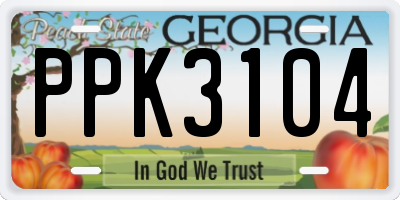 GA license plate PPK3104