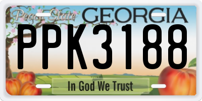 GA license plate PPK3188