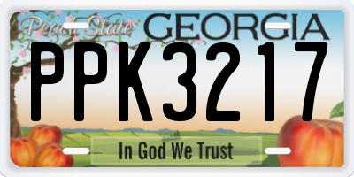 GA license plate PPK3217