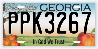 GA license plate PPK3267
