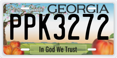 GA license plate PPK3272