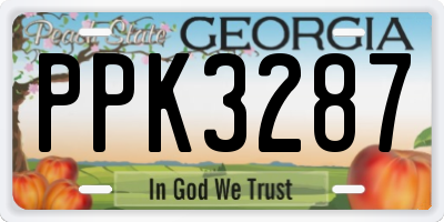 GA license plate PPK3287