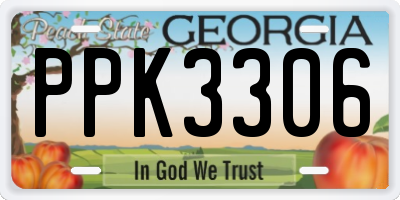 GA license plate PPK3306