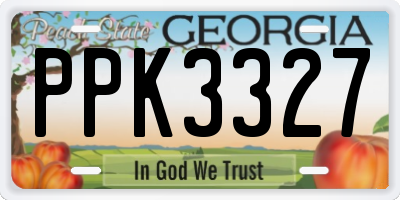 GA license plate PPK3327