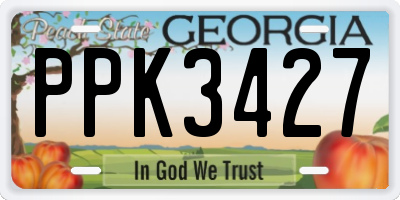 GA license plate PPK3427