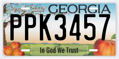 GA license plate PPK3457