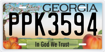 GA license plate PPK3594