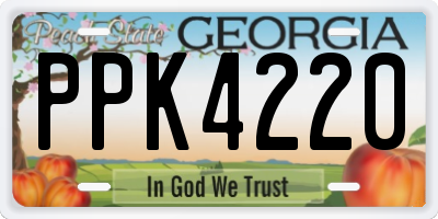 GA license plate PPK4220