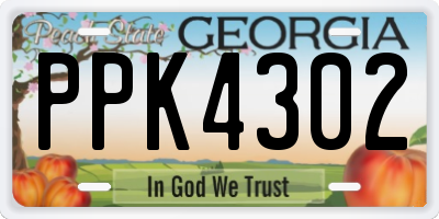 GA license plate PPK4302