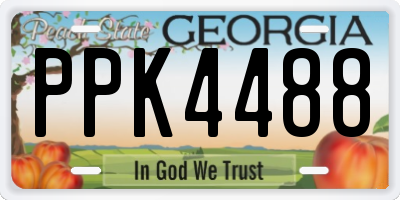 GA license plate PPK4488