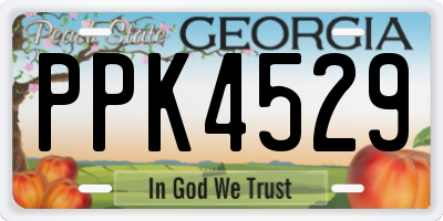 GA license plate PPK4529