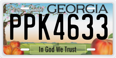 GA license plate PPK4633
