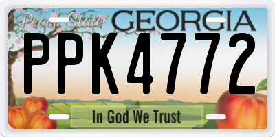 GA license plate PPK4772