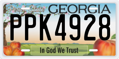 GA license plate PPK4928