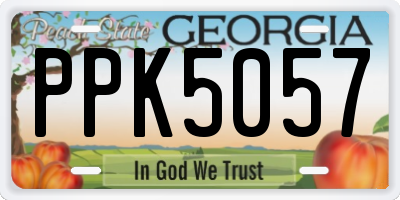 GA license plate PPK5057
