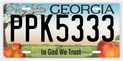 GA license plate PPK5333