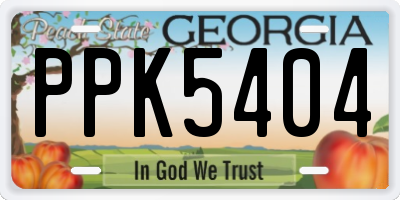GA license plate PPK5404
