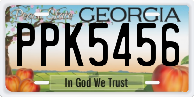 GA license plate PPK5456