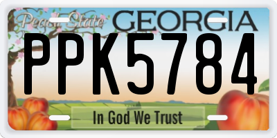 GA license plate PPK5784