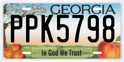GA license plate PPK5798