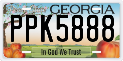 GA license plate PPK5888