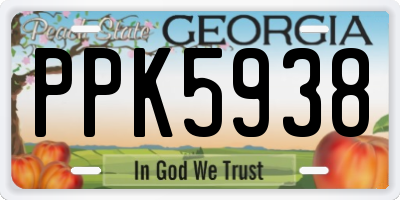 GA license plate PPK5938