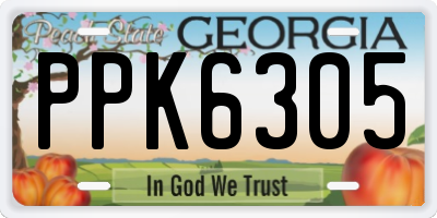 GA license plate PPK6305