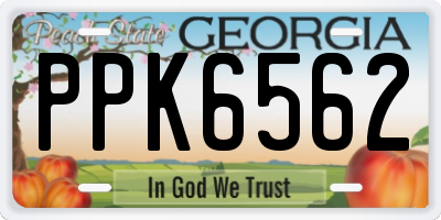 GA license plate PPK6562