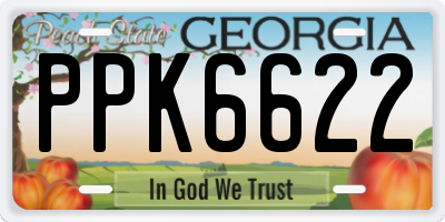GA license plate PPK6622