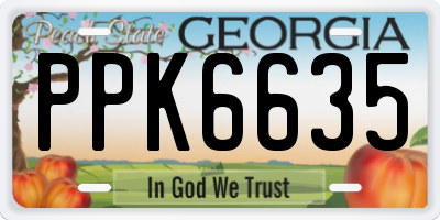 GA license plate PPK6635