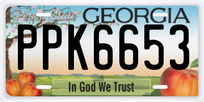 GA license plate PPK6653