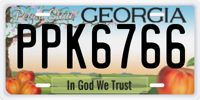 GA license plate PPK6766
