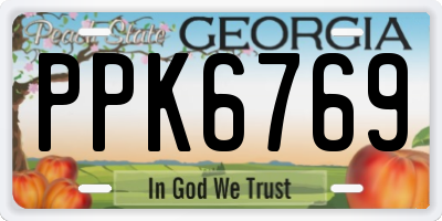 GA license plate PPK6769