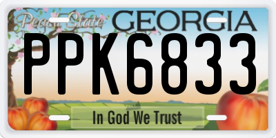 GA license plate PPK6833