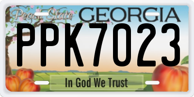 GA license plate PPK7023