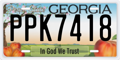 GA license plate PPK7418