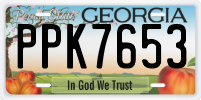 GA license plate PPK7653