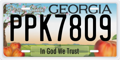 GA license plate PPK7809