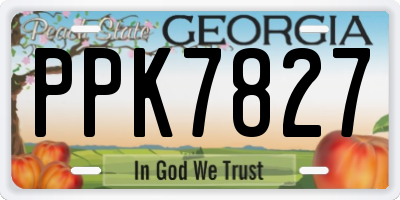GA license plate PPK7827