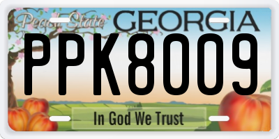 GA license plate PPK8009