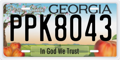 GA license plate PPK8043