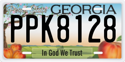 GA license plate PPK8128