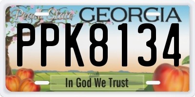 GA license plate PPK8134