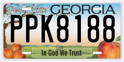 GA license plate PPK8188