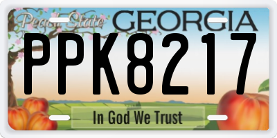 GA license plate PPK8217